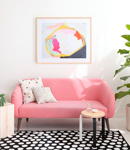 چیدمان مبلمان صورتی,اصولی برای دکوراسیون و چیدمان مبلمان صورتی,ست مبلمان صورتی با کوسن